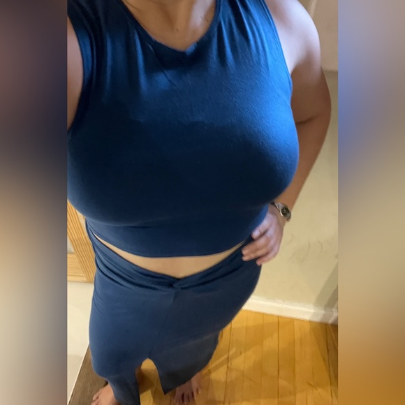 REFORMATION The Rylan Knit Two Piece Set Crop Tank Top Maxi Slit Skirt Sexy - Picture 7 of 15